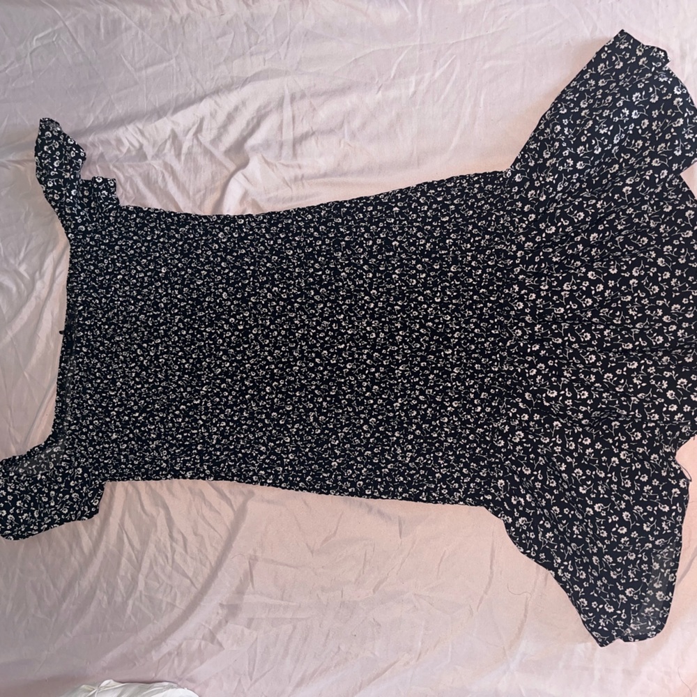Black dress with white flowers